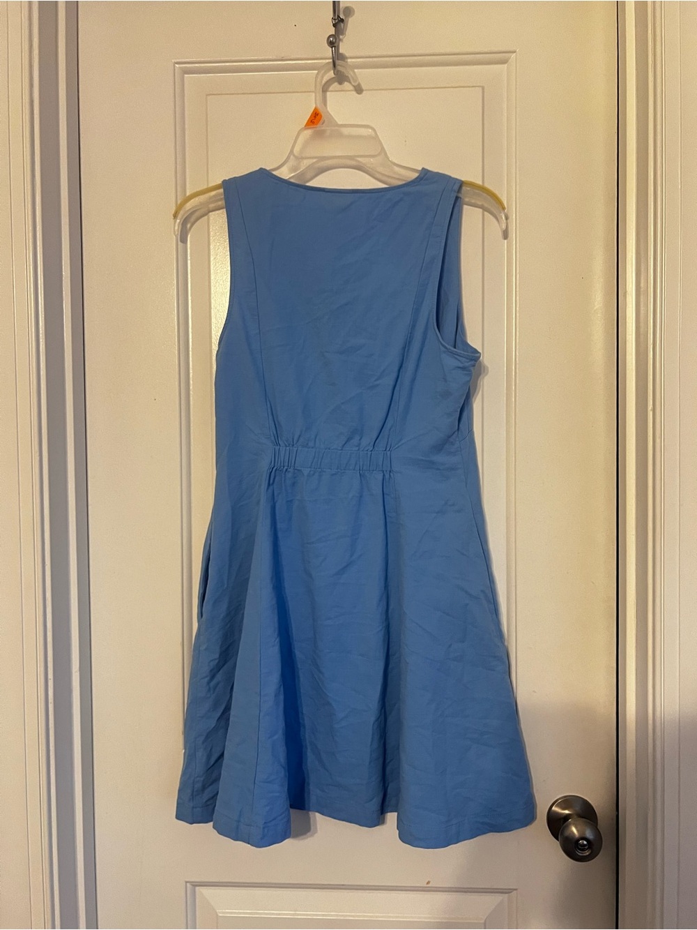 Sleeveless V-Neck Light Blue Fit & Flare Dress - Picture 5 of 6